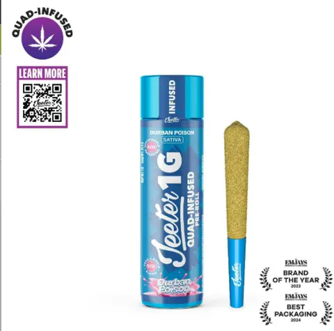 Jeeter - Durban Poison (S) Quad-Infused Joint - 1G infused pre-roll