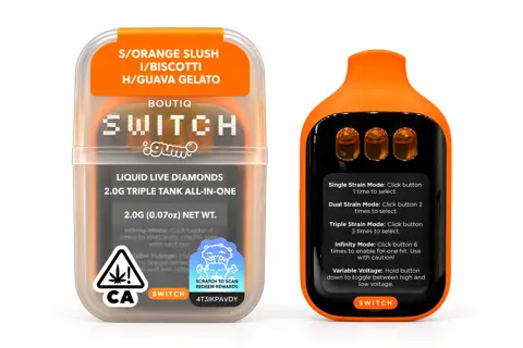 Boutiq Switch Gum 2G - (S) Orange Slush / (I) Biscotti / (H) Guava Gelato all-in-one vape