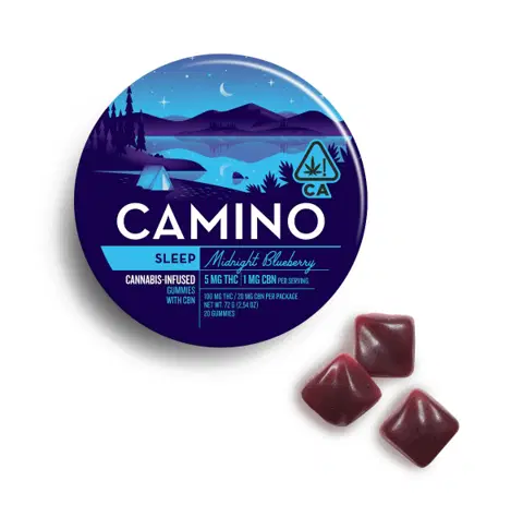 Camino - Midnight Blueberry Gummies - Thc:Cbn 5:1 - 100Mg - 20Ct - 5Mg/Ea edible