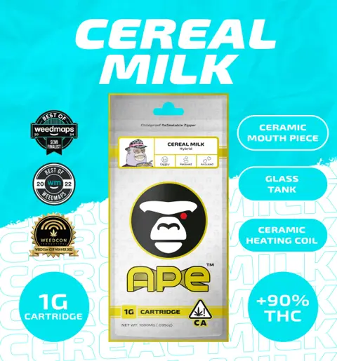 Ape 1G Vape - Cereal Milk — Sauce Cart (S) vape cartridge