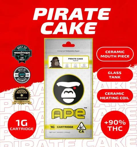 Ape 1G Vape - Pirate Cake — Sauce Cart (H) vape cartridge