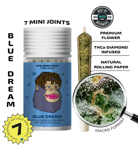Ape - Blue Dream (S) 7 Diamond Infused Mini Joints (3.5G - 0.5G Each) infused pre-roll
